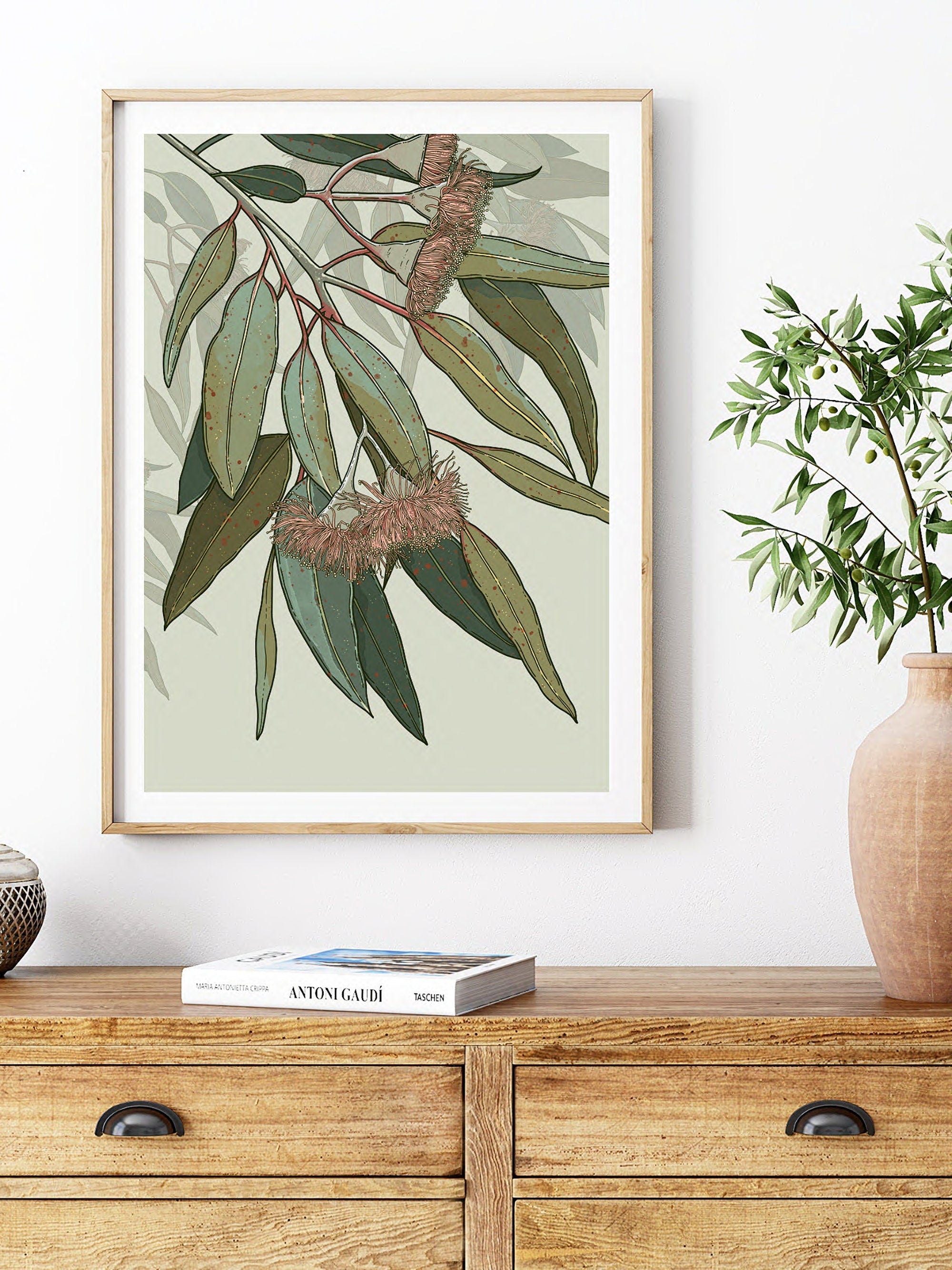 Kooyong – Australian Eucalyptus Blossom Botanical Digital Art Print