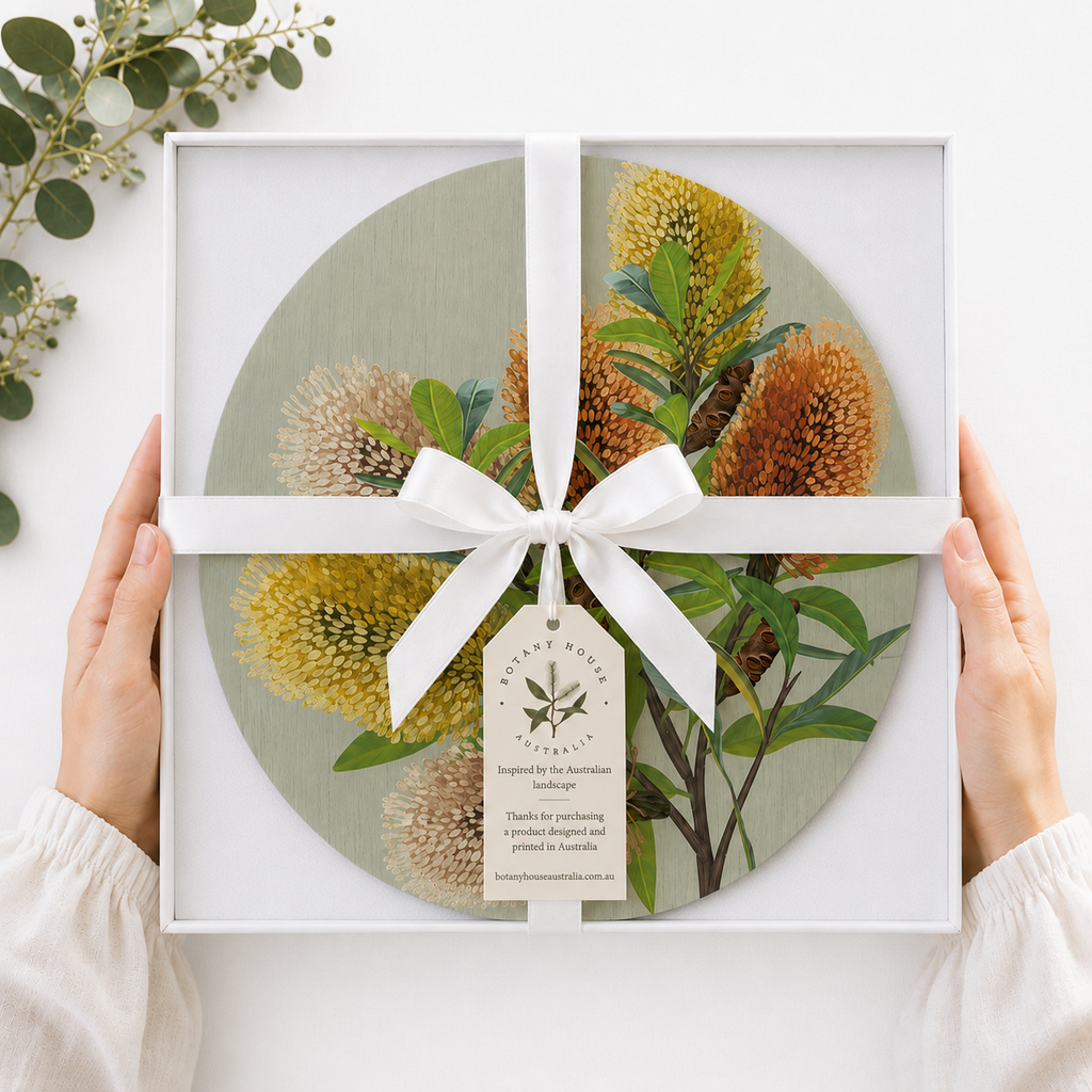 Saltbush Banksia Australian Native Round Placemats – Set of 4,6 or 8