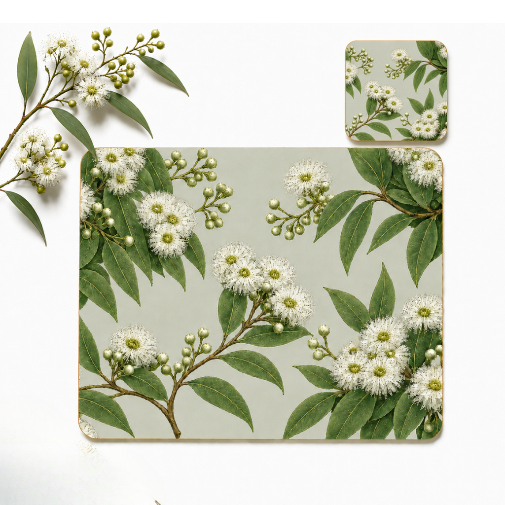 Snowgum Eucalyptus Placemats – Set of 4,6 or 8
