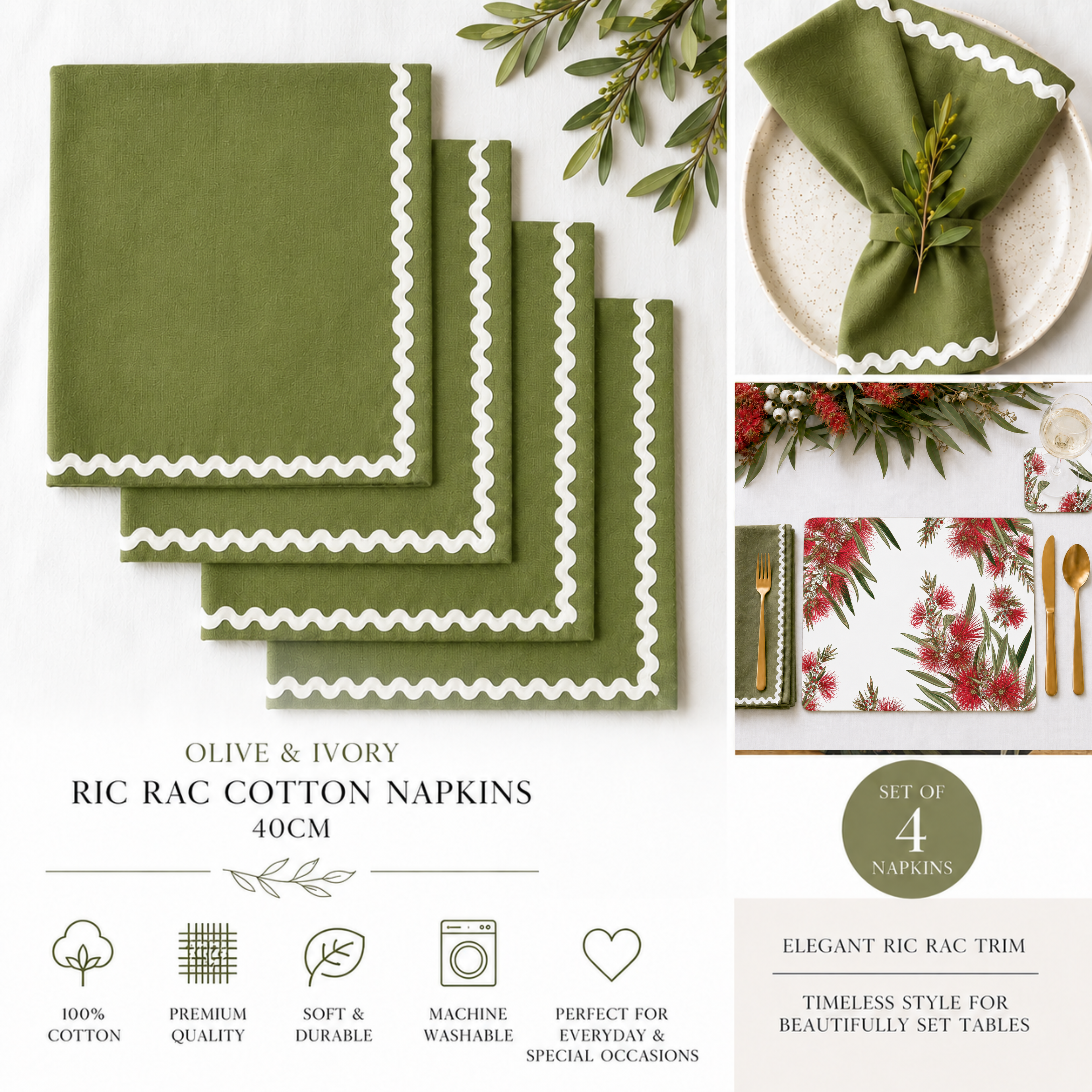 Bush Christmas Placemats – Set of 4, 6 or 8