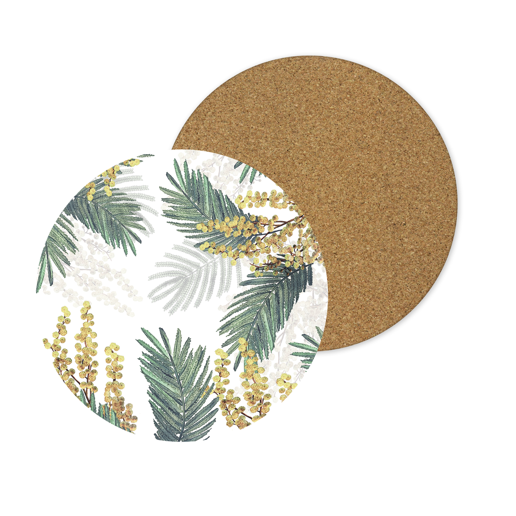 Sunshine Wattle Australian Native Round Placemats – Set of 4,6 or 8