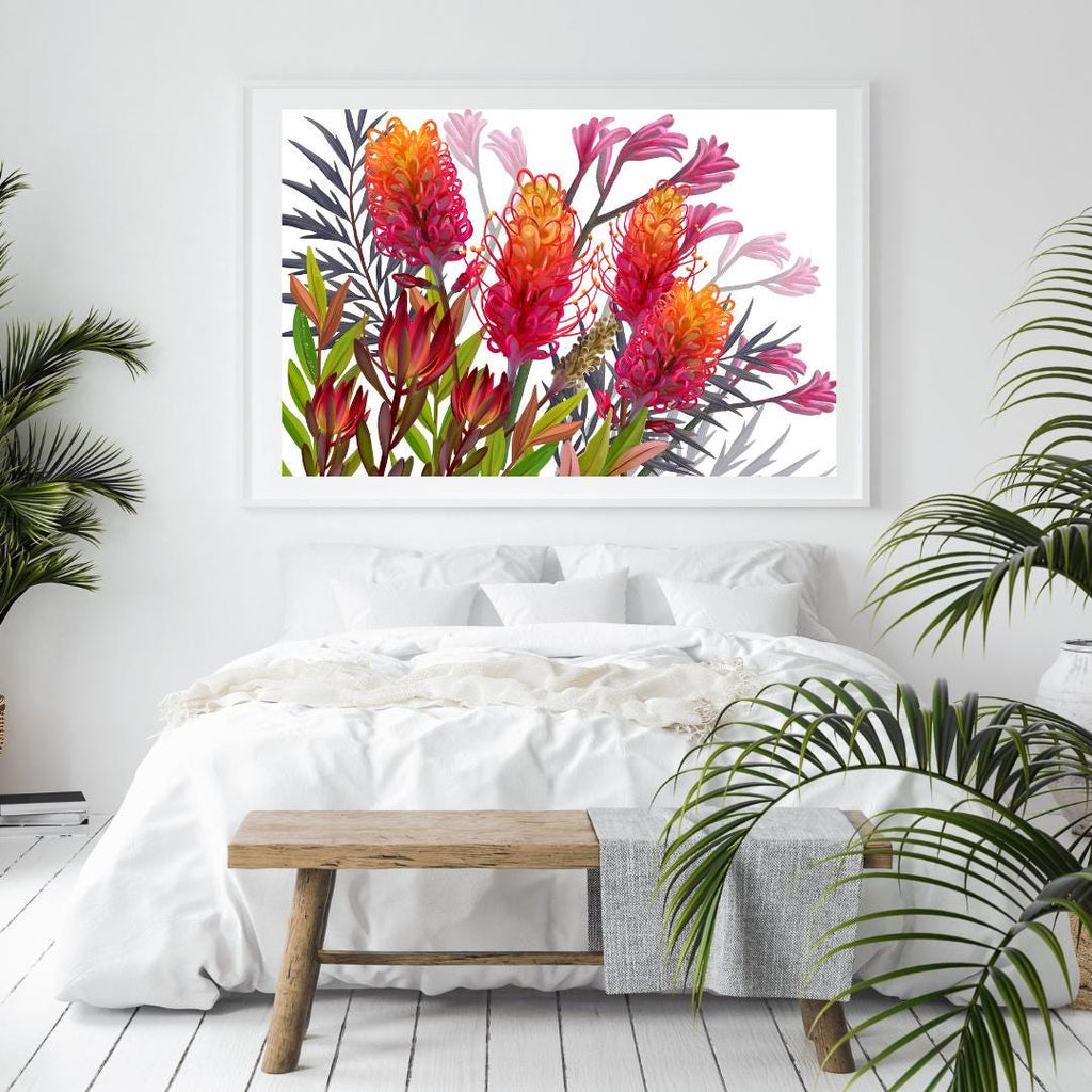 Vibrant Grevillea Australian Botanical Wall Art – Digital Download