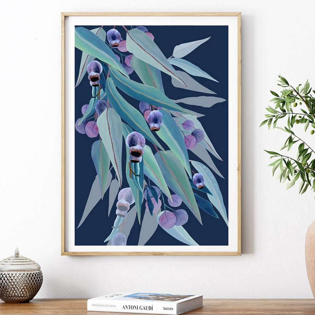 Jarrah Dreaming – Australian Eucalyptus and Gumnut Botanical Digital Art Print