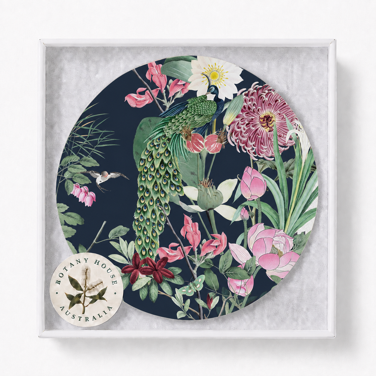 Bamboo Bloom Peacock Garden Coaster