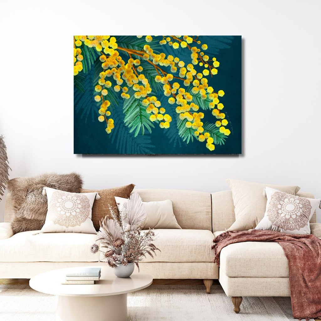 Golden Wattle – Australian Native Botanical Digital Art Print