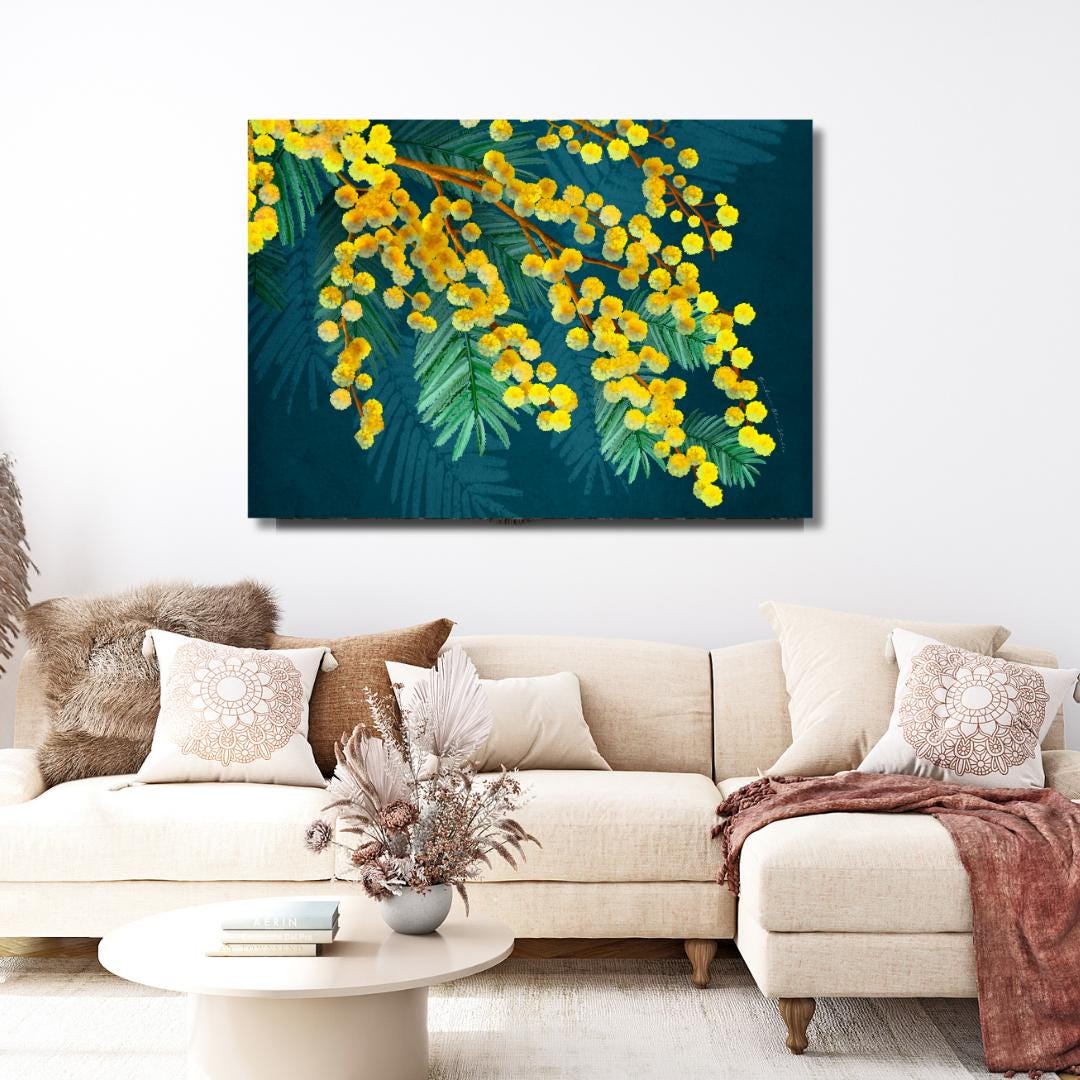 Golden Wattle – Australian Native Botanical Digital Art Print