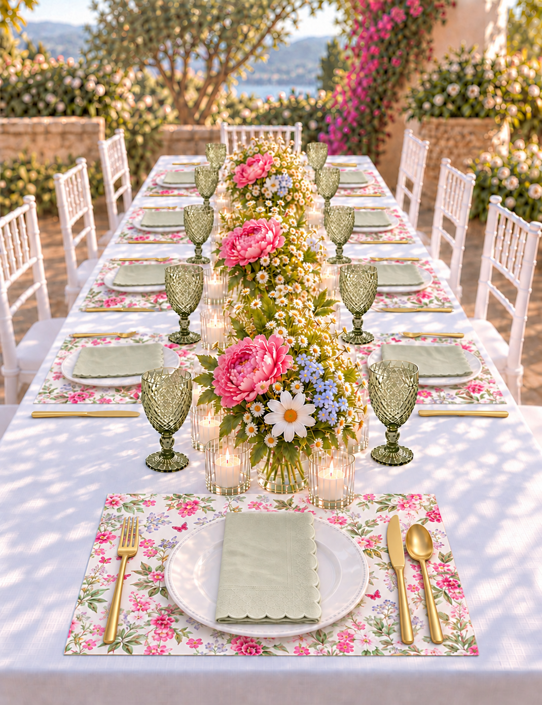 Highclere Floral Paper Placemats – A3 Pad of 24 Sheets
