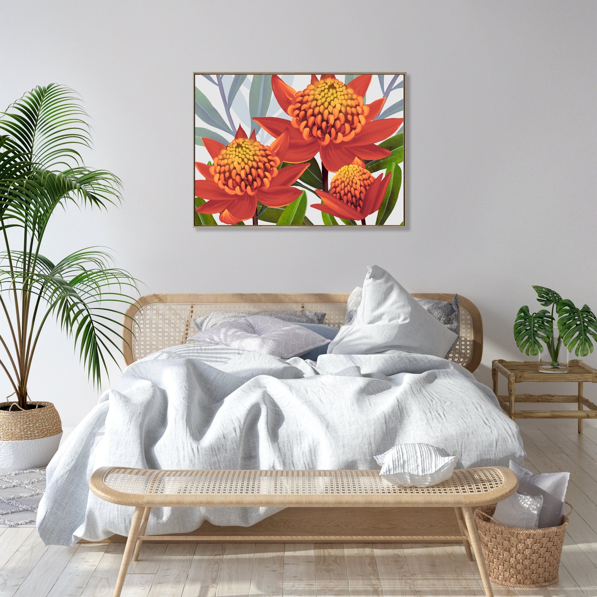 Beacon of the Bush – Tangerine Waratah Landscape Digital Art Print