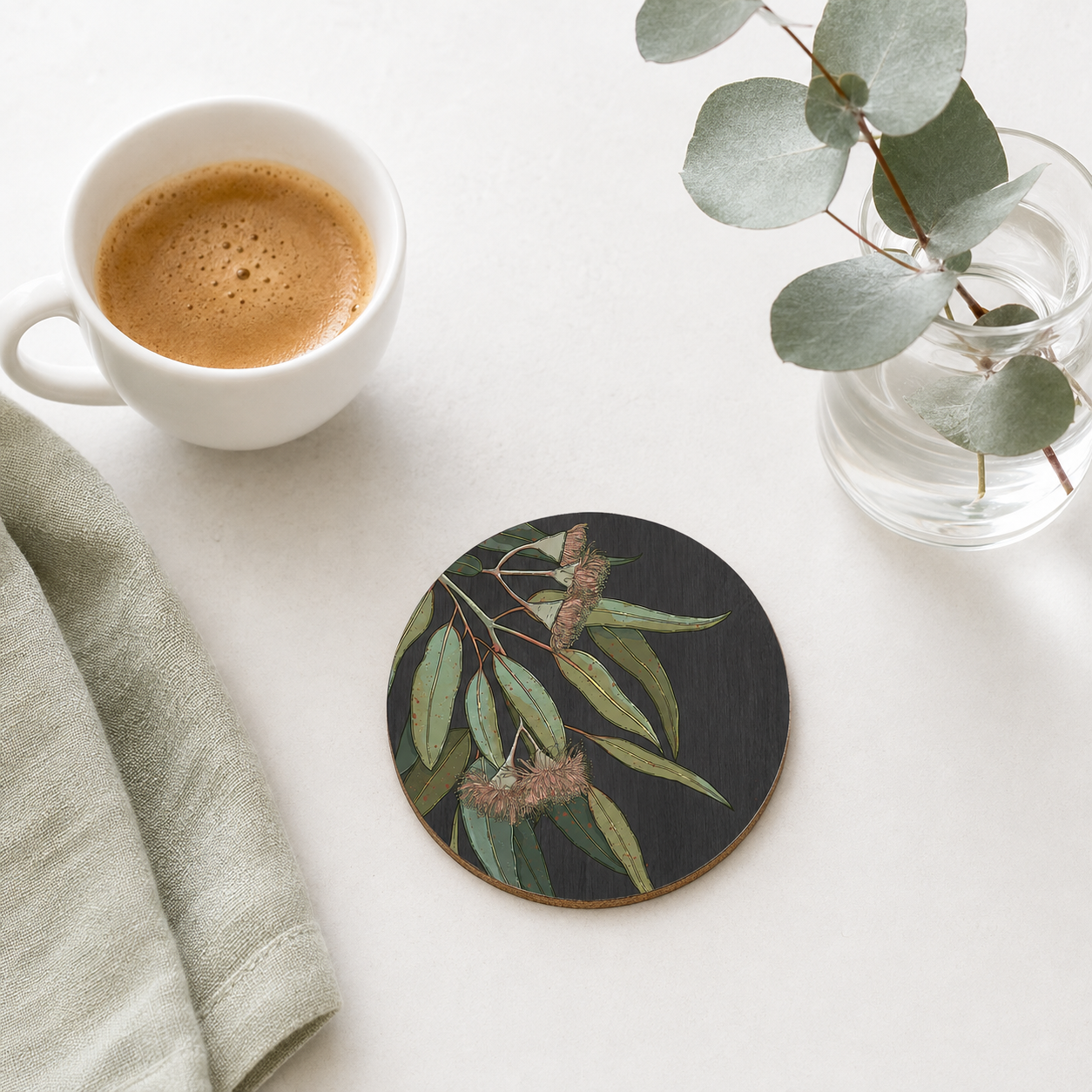 Hanging Eucalyptus Australian Floral Coaster