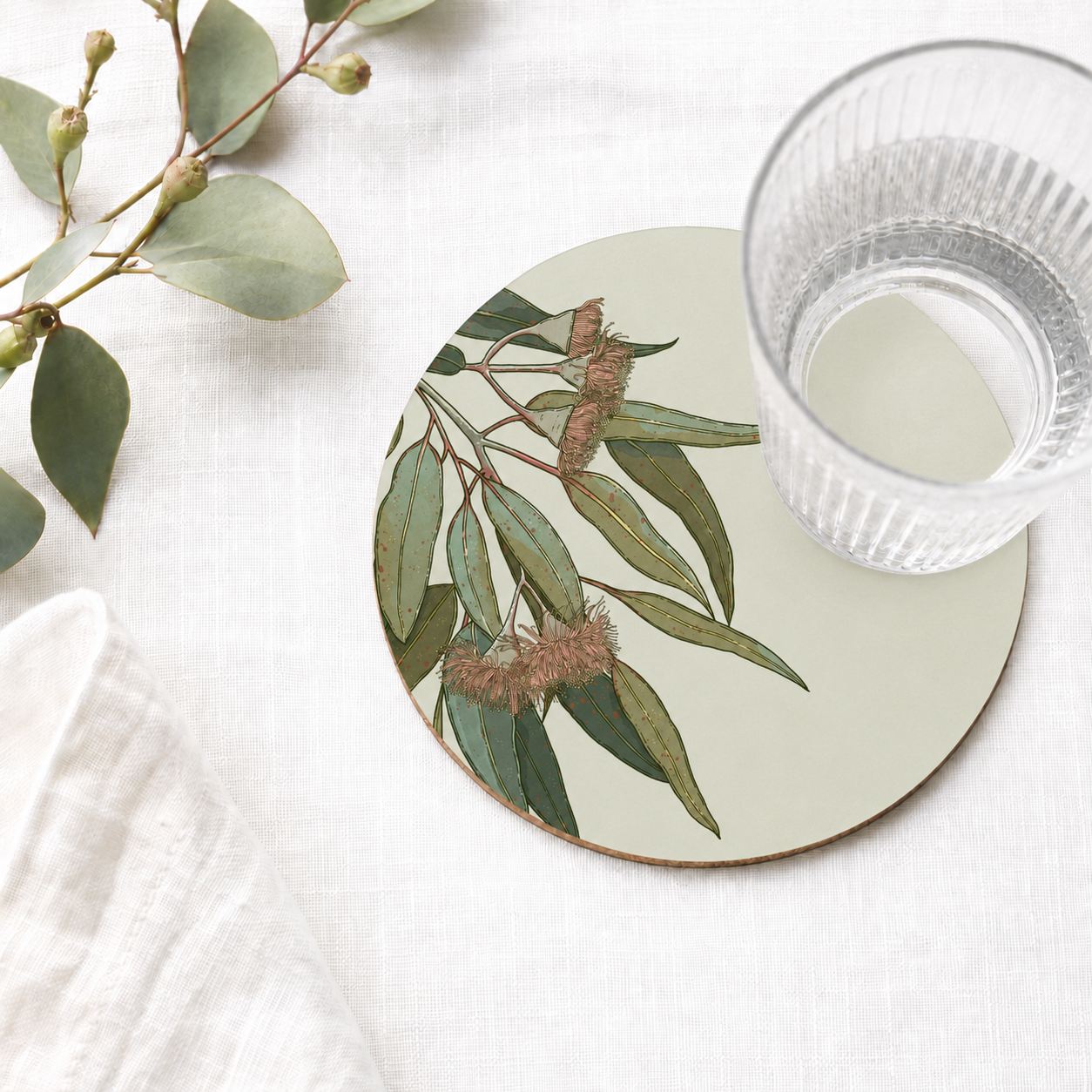 Blush Gum Australian Floral Coaster
