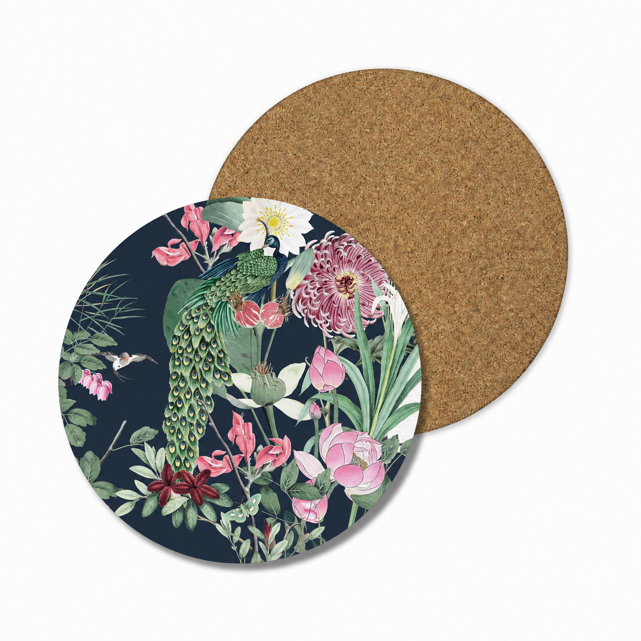 Bamboo Bloom Peacock Garden Coaster