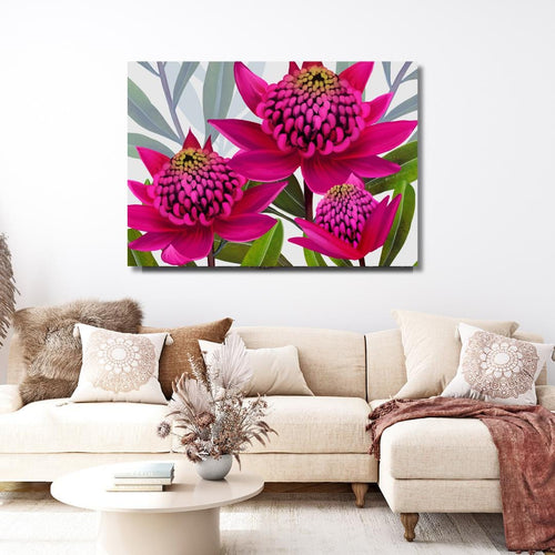 Beacon of the Bush – Pink Waratah Australian Botanical Digital Art Print
