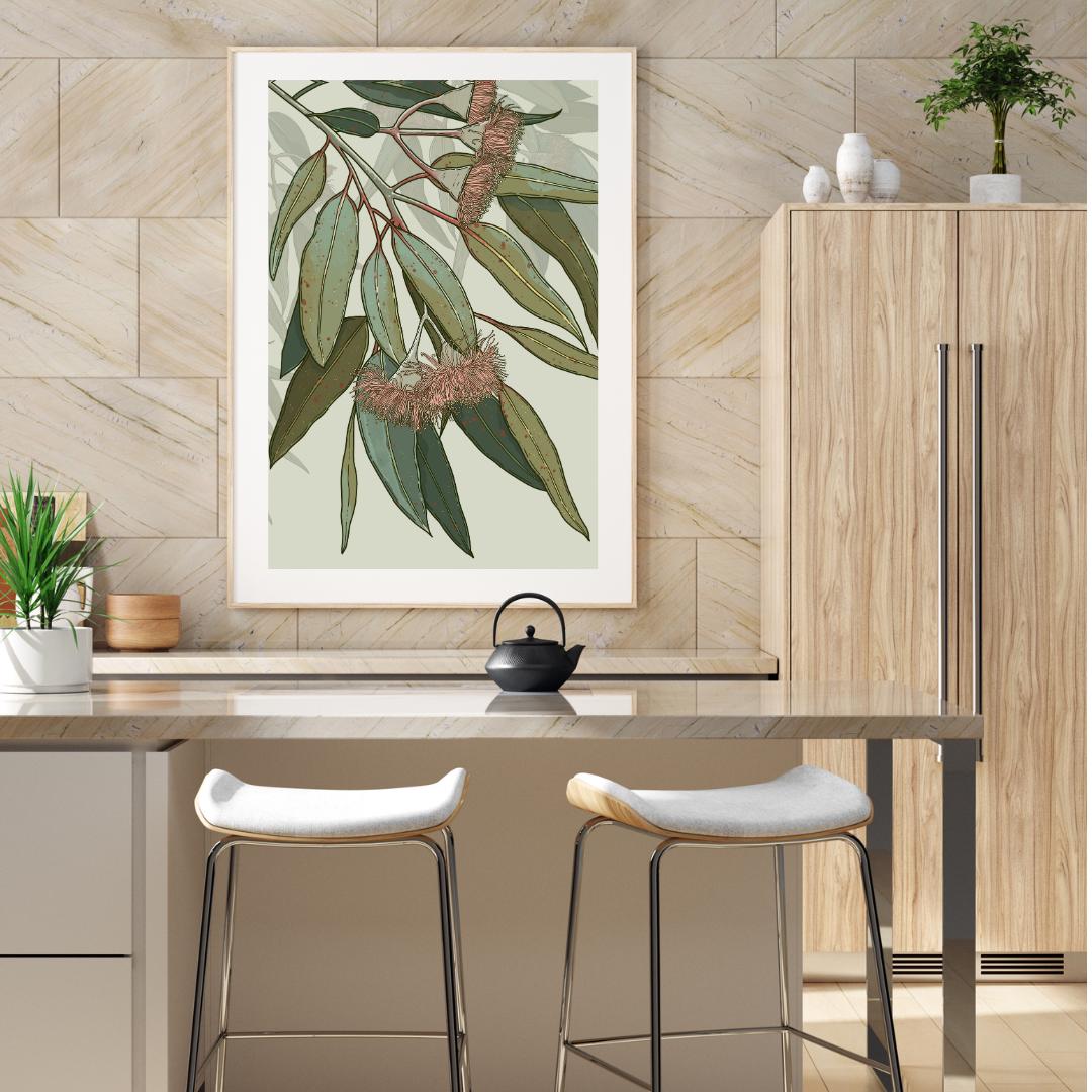 Kooyong – Australian Eucalyptus Blossom Botanical Digital Art Print