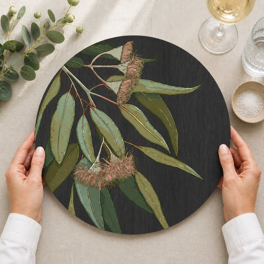 Hanging Eucalytpus Australian Native Round Placemats – Set of 4,6 or 8