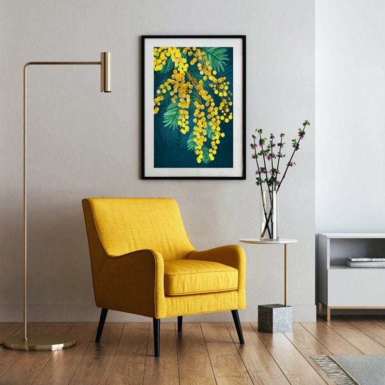 Golden Spirit Wattle Flower Digital Download Print