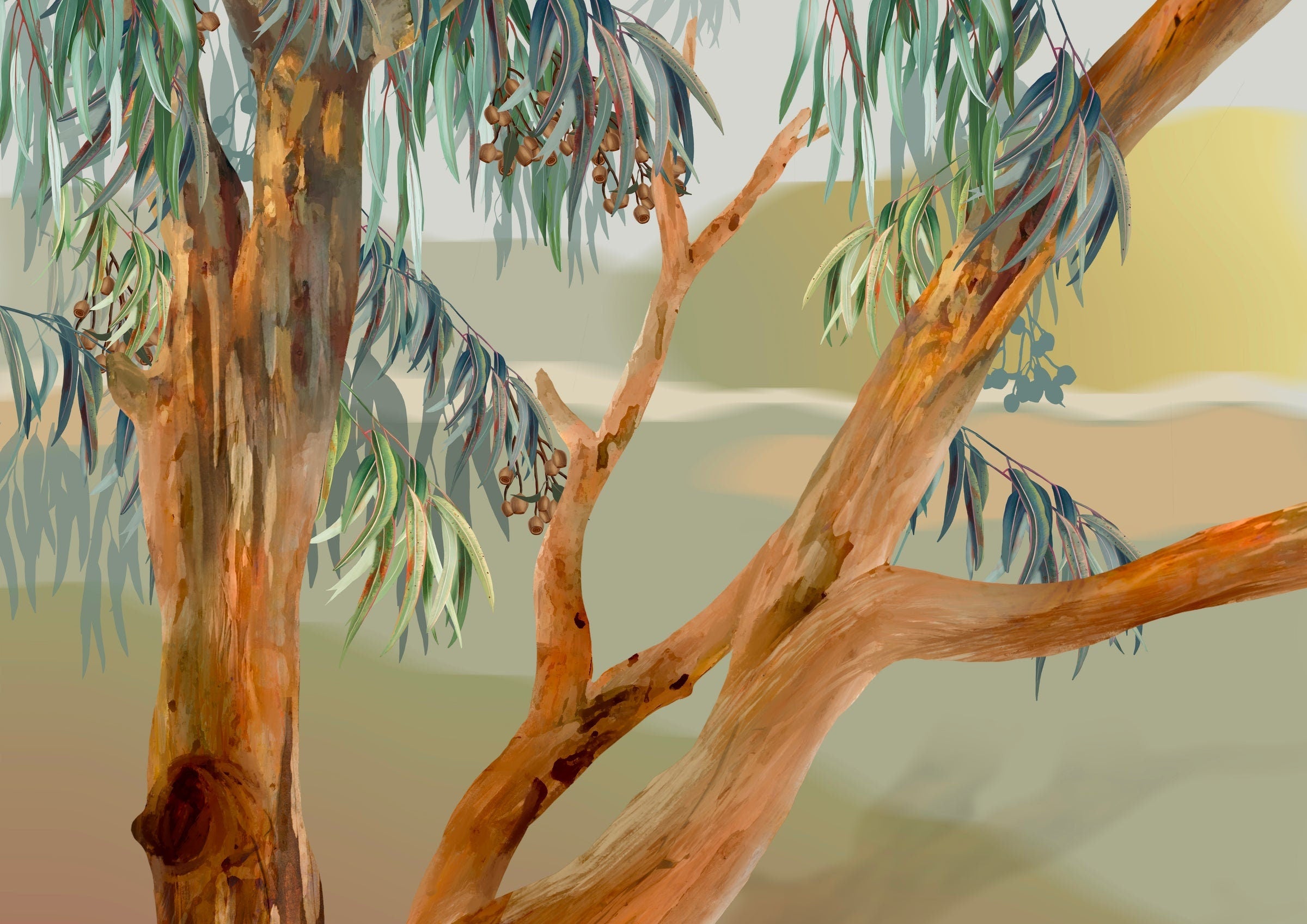 Among the Eucalypts – Australian Landscape Digital Art Print