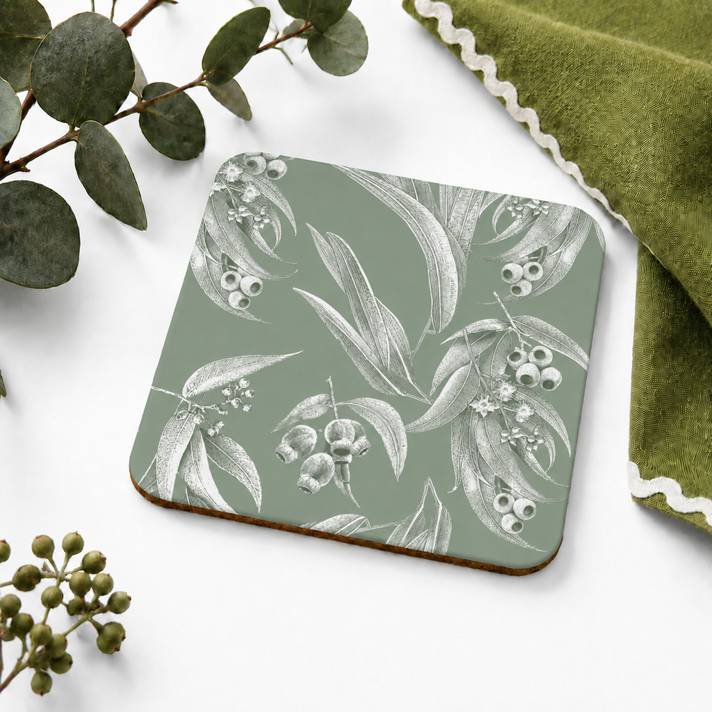 Silvergum Square Coaster- Sage