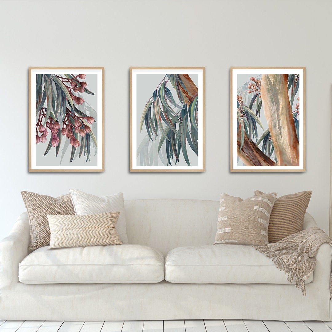 Eucalyptus Trilogy – Set of 3 Australian Botanical Digital Art Prints