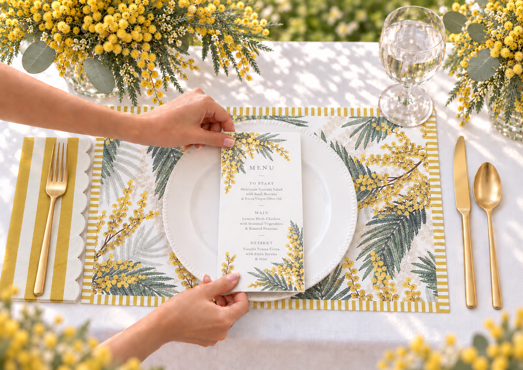 Sunshine Wattle Paper Placemats – A3 Pad of 24 Sheets