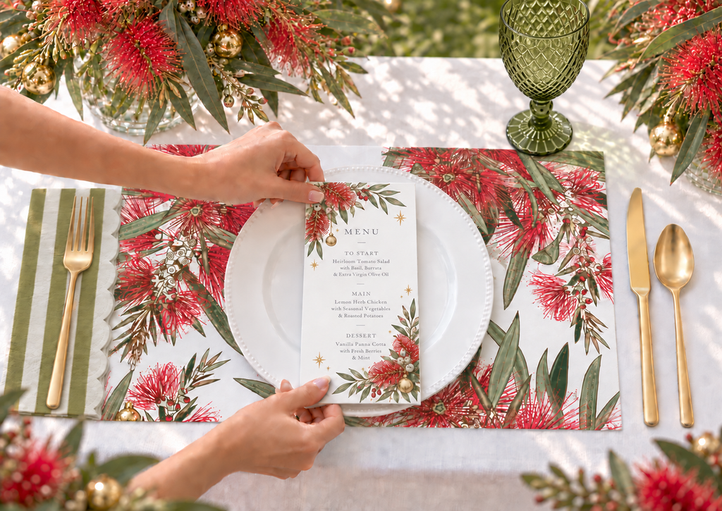 Australian Bottlebrush Paper Placemats – A3 Pad of 24 Sheets