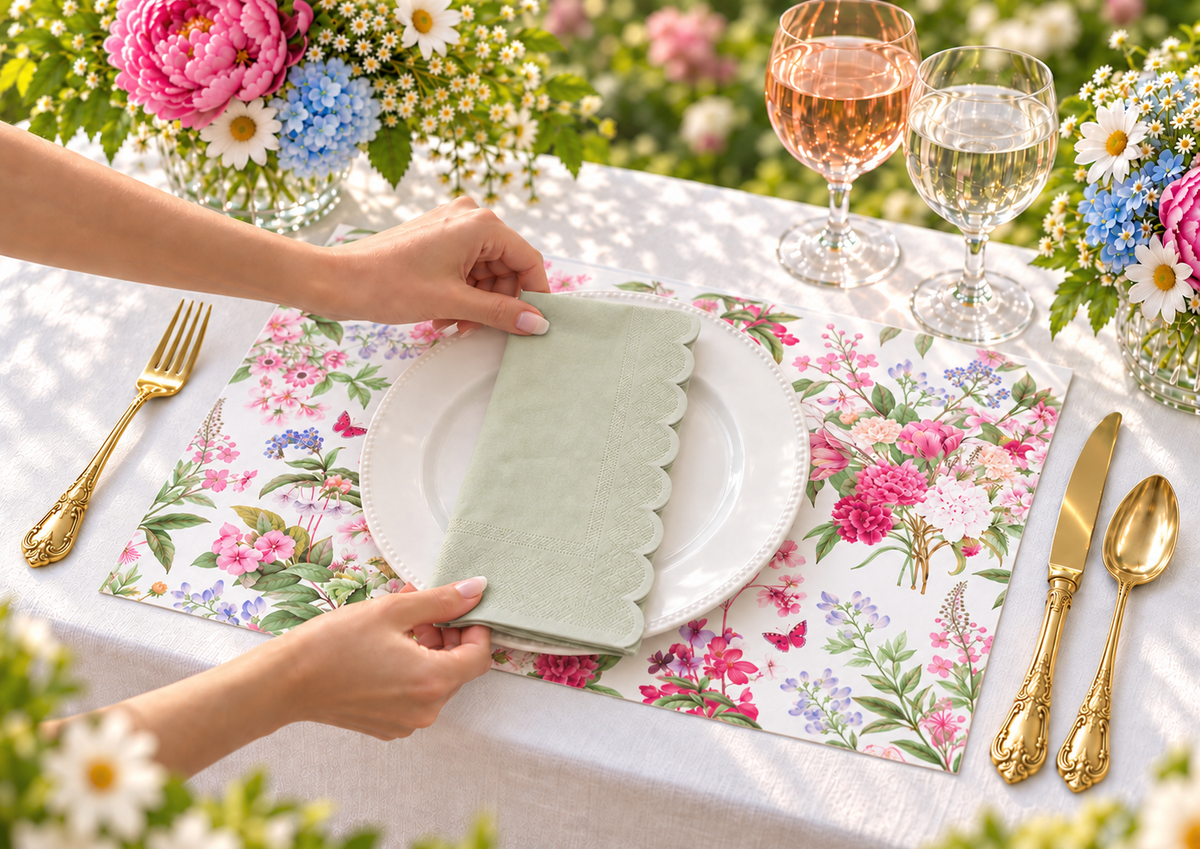 Highclere Floral Paper Placemats – A3 Pad of 24 Sheets