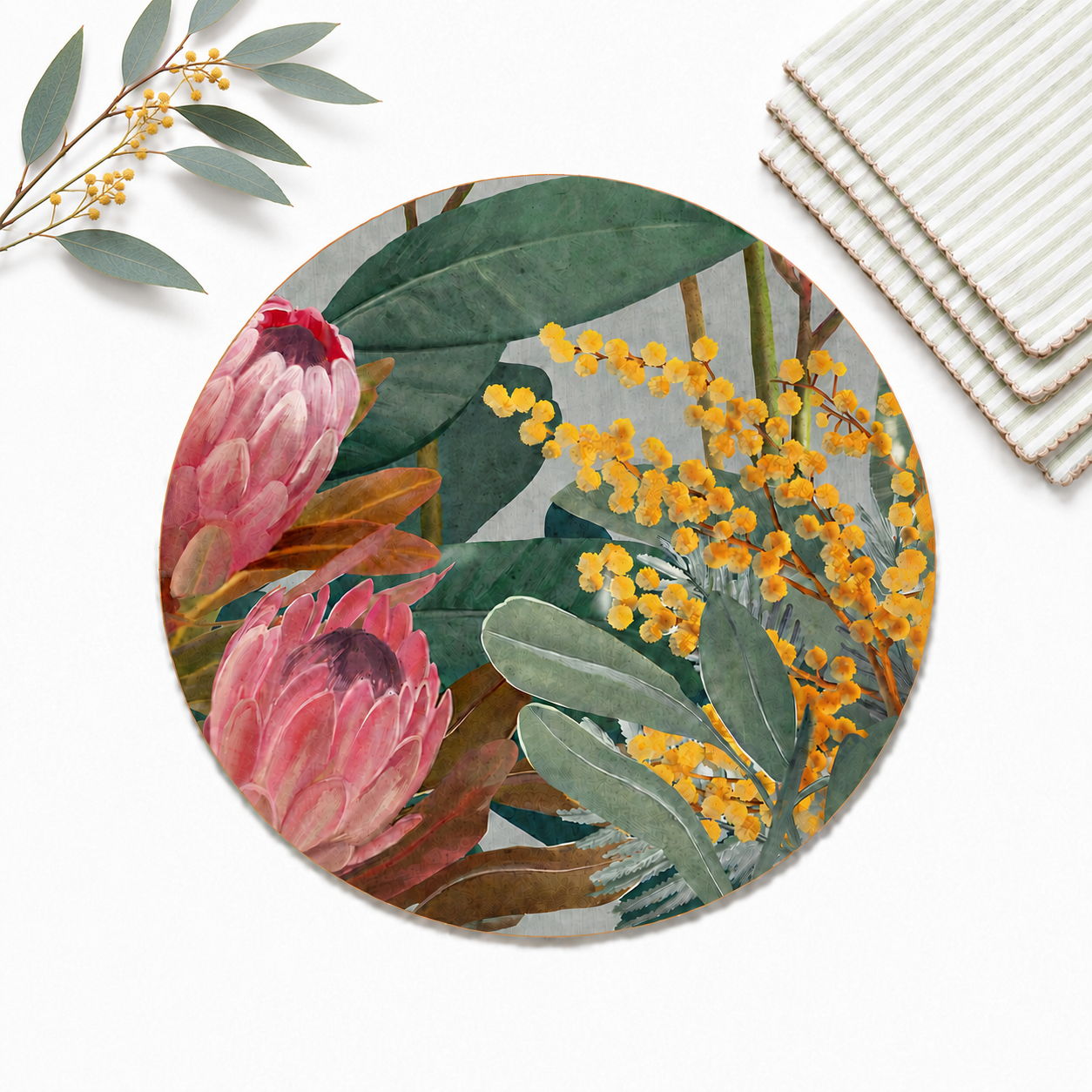 Bundaleer Australian Native Round Placemats – Set of 4,6 or 8