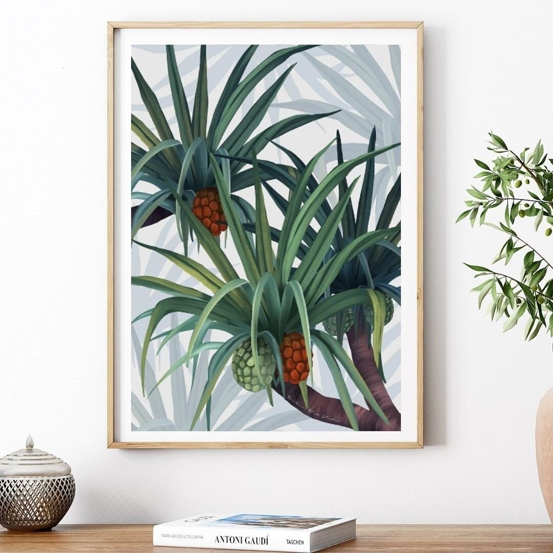 Coastal Pandanus – Australian Botanical Digital Art Print
