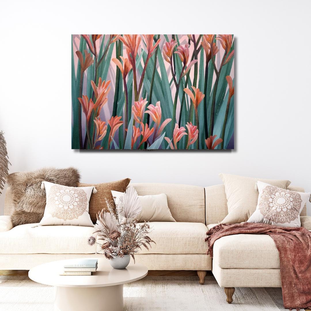 Blushing Kangaroo Paw – Australian Native Botanical Art Print