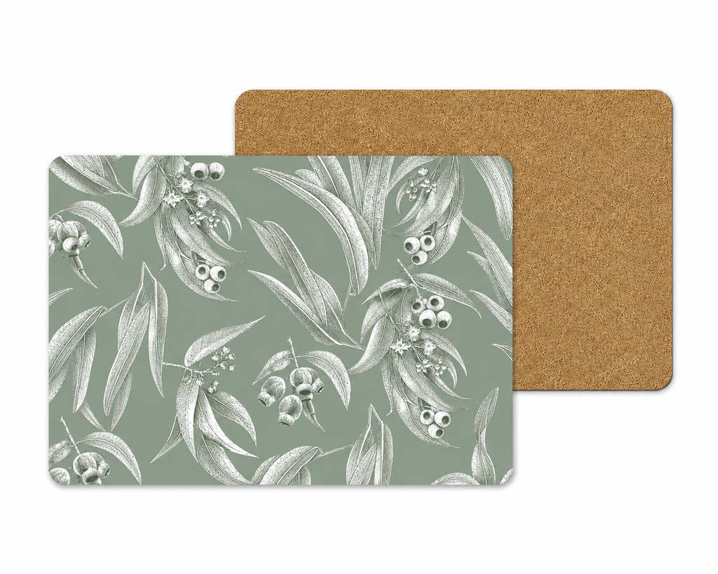 Whispering Eucalyptus Australian Native Round Placemats – Set of 4,6,8