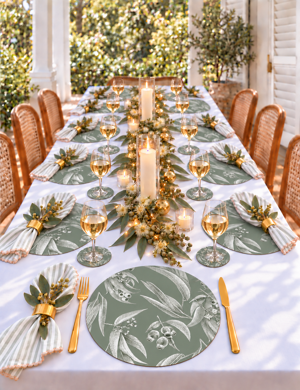 Silvergum Australian Native Round Placemats – Set of 4 or 6