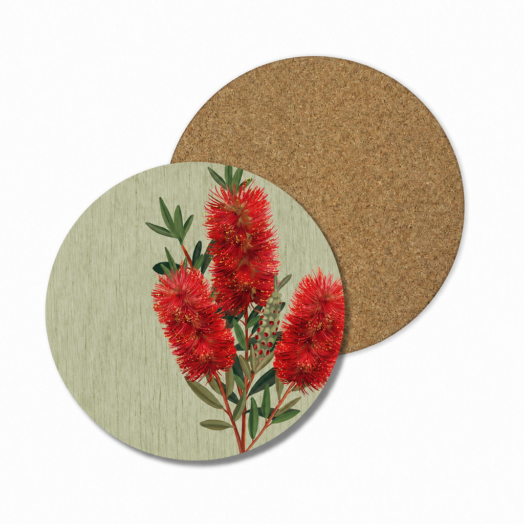 Bottlebrush Bloom Australian Floral Coaster