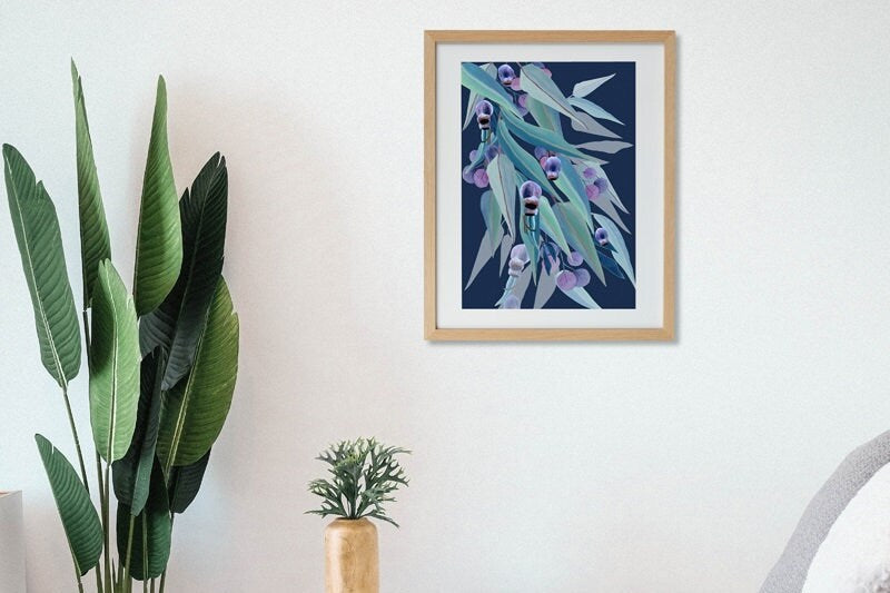 Jarrah Dreaming – Australian Eucalyptus and Gumnut Botanical Digital Art Print
