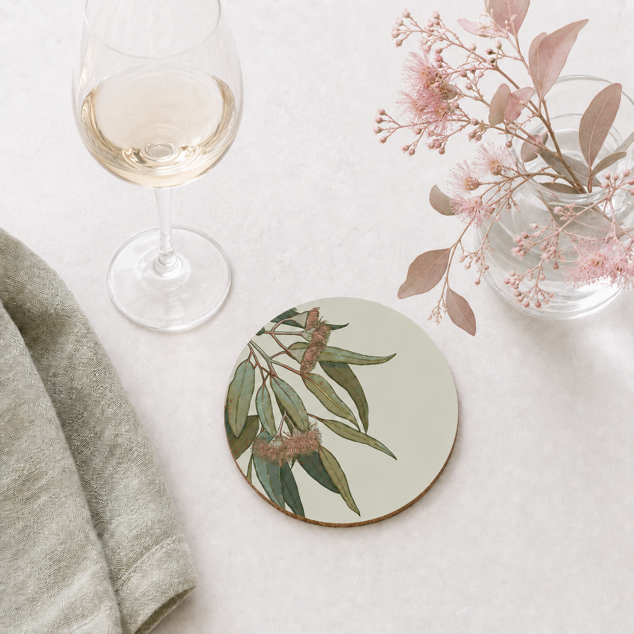 Blush Gum Australian Floral Coaster