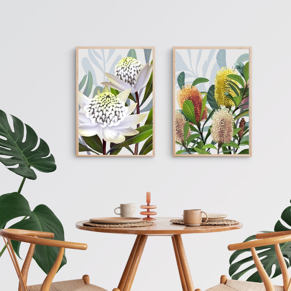 Beacon of the bush - Australian Waratah Botanical Art Print
