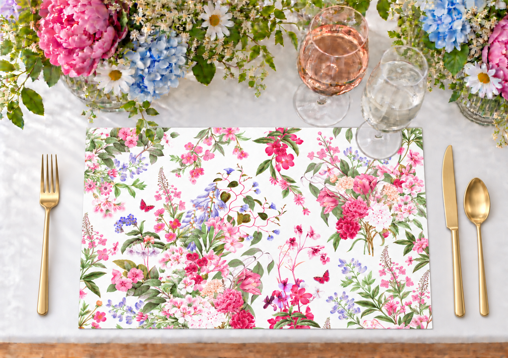 Highclere Floral Paper Placemats – A3 Pad of 24 Sheets